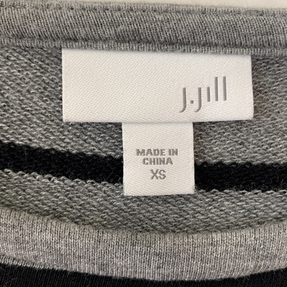 J Jill Gray And Black Striped A-line Dress - Picture 6 of 8